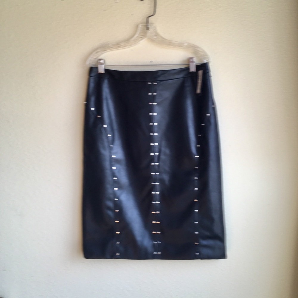 Leather skirt with studs